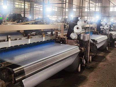 Woven base fabric weaving